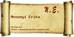 Mosonyi Erika névjegykártya